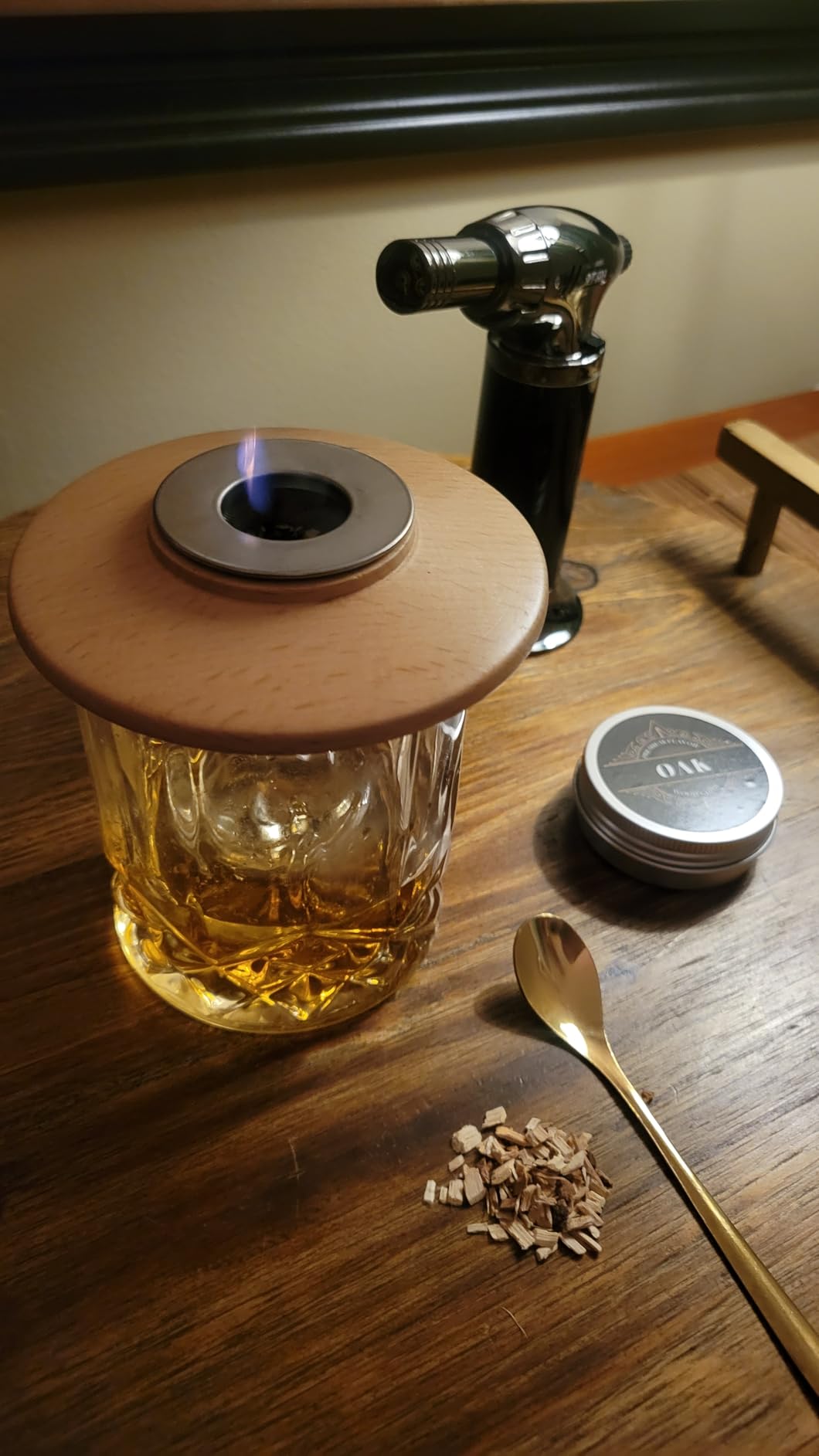 Whiskey Smoker Kit - Cocktail Smoker Kit with Torch, 2 Whiskey Glasses, 2 Ice Ball Makers, 6 Flavors Wood Chips - Old Fashioned Smokers - Bourbon Drink Smoking Set - Whiskey Accessories Gifts for Men customer photo 2
