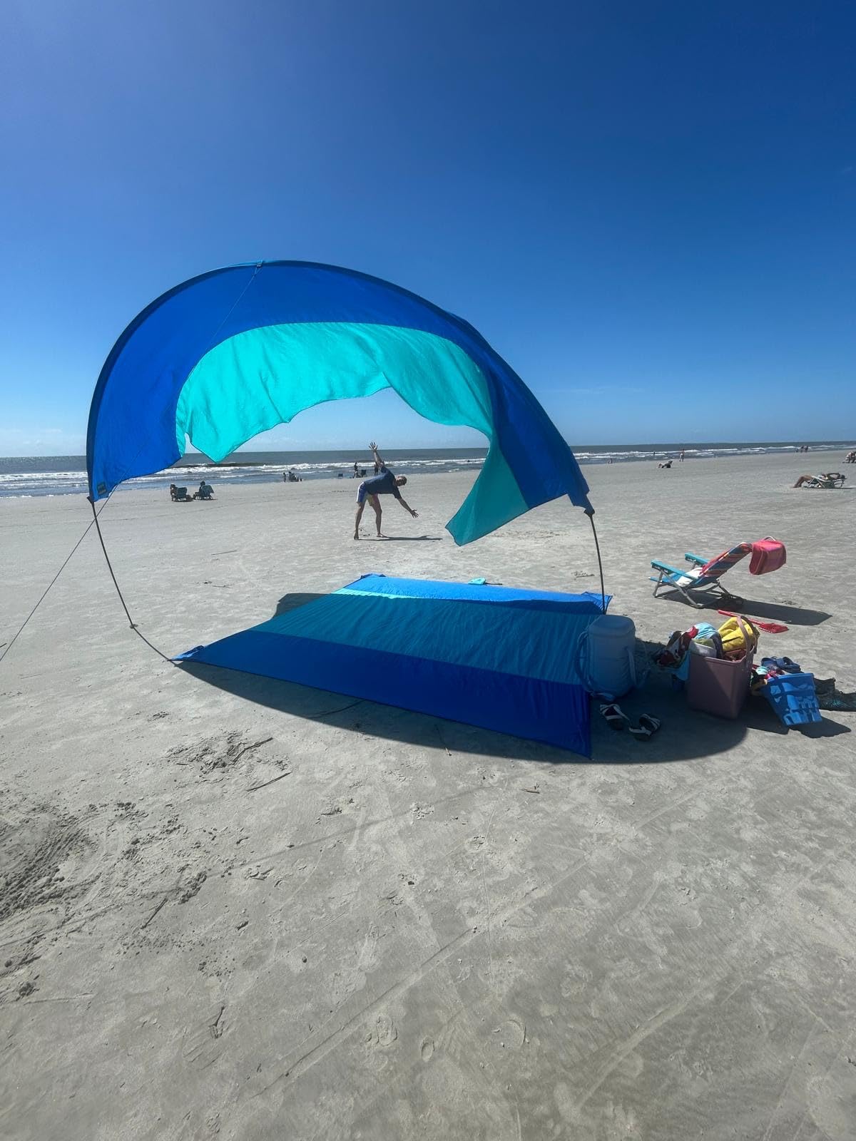 Shibumi Shade Quiet Canopy Version | Beach Tent | Sets Up in 3 Mins | 150 Sq. Ft. of Shade for up to 8 People | Includes Wind Assist | UPF 50+ Sun Protection customer photo 1