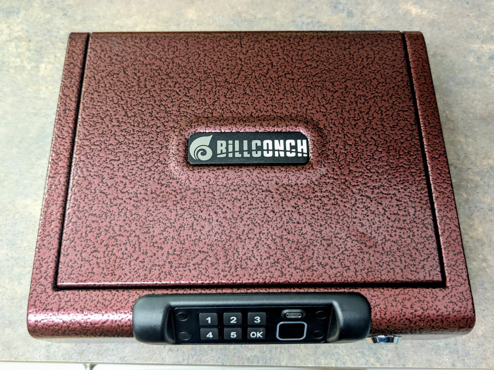 BILLCONCH Gun Safes Biometric Gun Safe Portable Pistol Safes Electronic Lock Box Key Access with LED Light Silent Mode Bedside Gun Safe for Pistols customer photo 1
