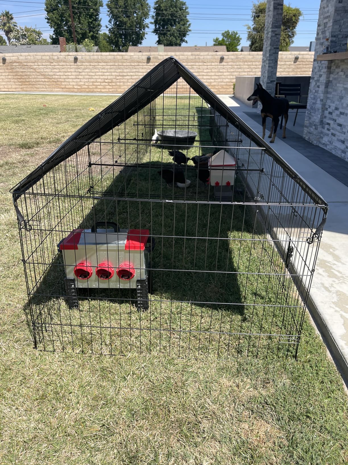PawGiant Chicken Coop, Chicken Run Pen for Yard with Cover Outdoor Metal Portable Chicken Tractor Cage Enclosure Crate Outside for Small Animals Duck Rabbit Hen 86
