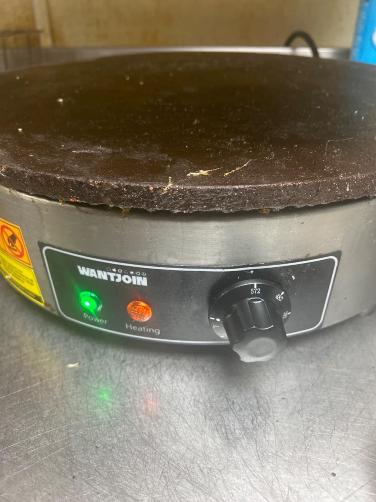 WantJoin Commercial Electric Crepe Maker 16 Inch 110V Non-Stick 1700W Electric Crepe Machine Adjustable Temperature Control 403 Stainless Steel Cooking Base customer photo 1