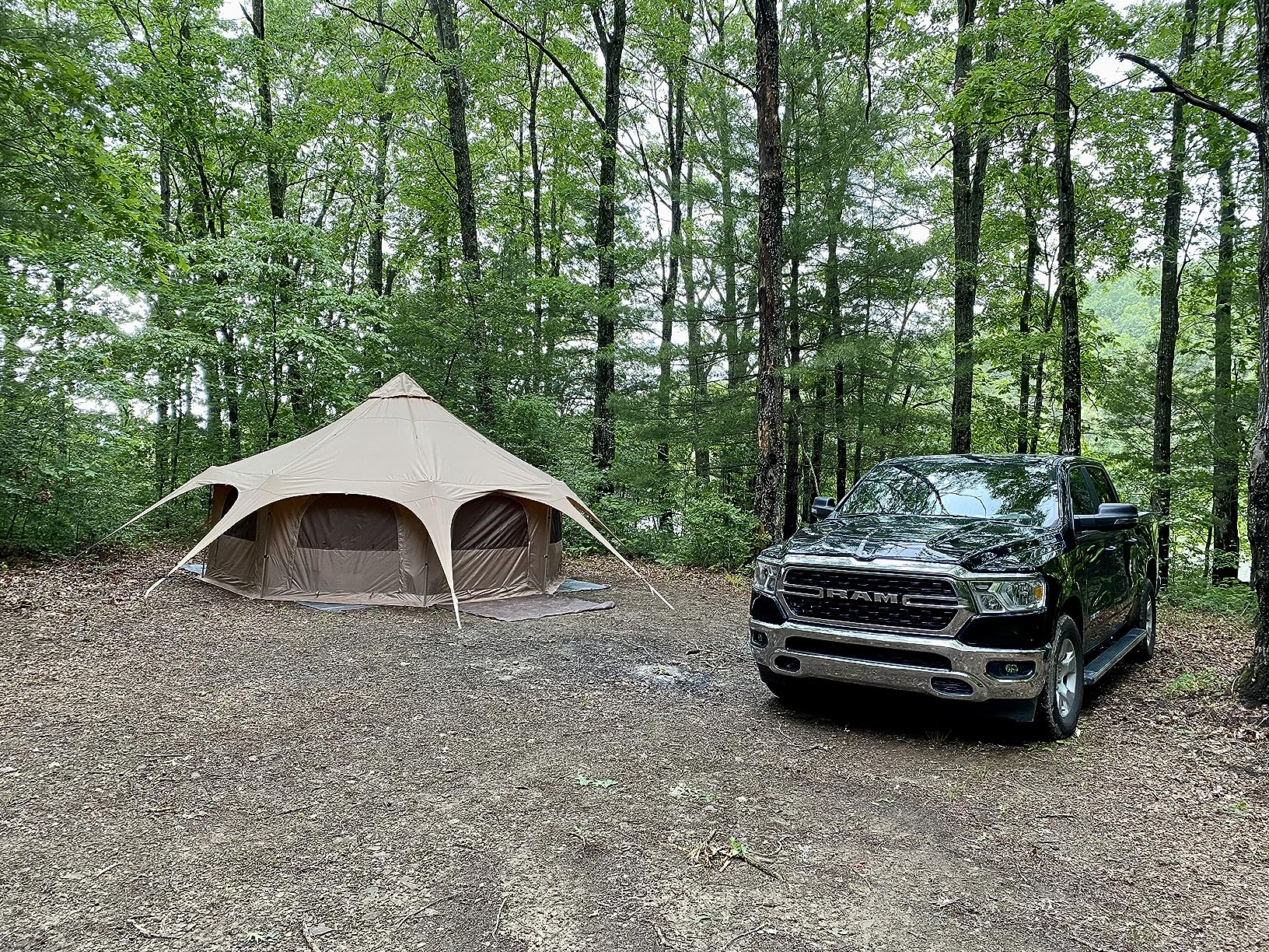MC TOMOUNT Canvas Tent Bell Tent 16.4ft*9.2ft with Stove Jack for Glamping Family Camping Zipped Removable Floor customer photo 2