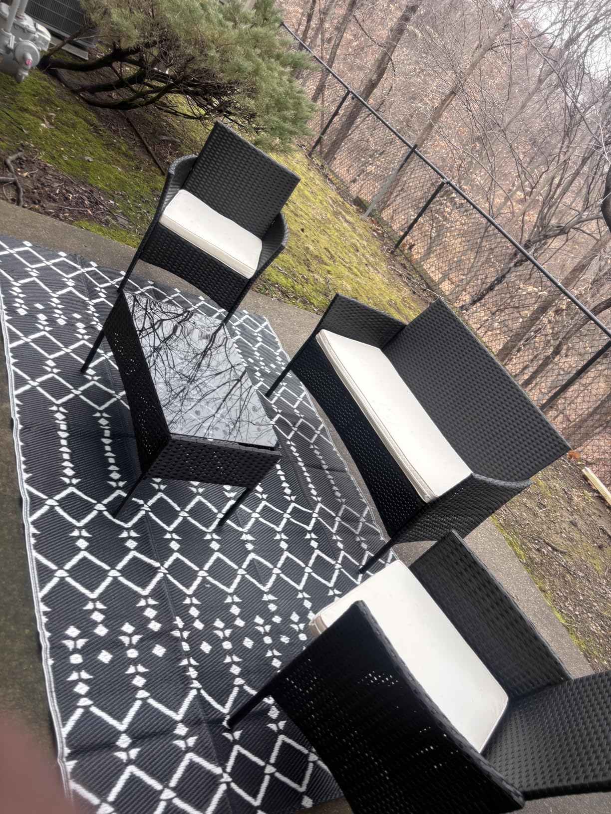 5 Pieces Patio Furniture Sets Outdoor Sectional Sofa Rattan Chair Wicker Conversation Set for Outdoor Backyard Porch Poolside Balcony Garden Furniture with Coffee Table,Khaki Cushion customer photo 2