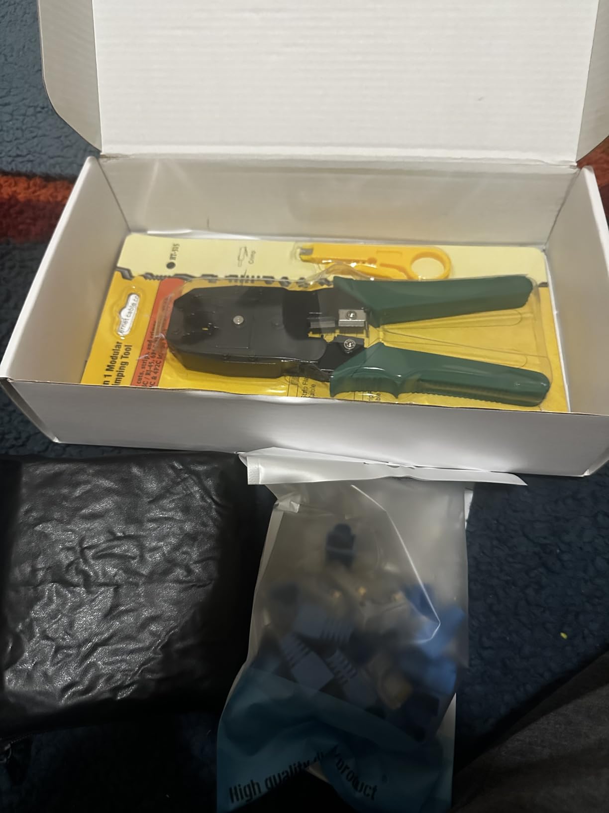 Professional RJ45 Crimp Tool Kit Complete Cat5 Cat5e Cat6 Ethernet Crimper Set with Cable Tester, 30 Connectors & Covers customer photo 1