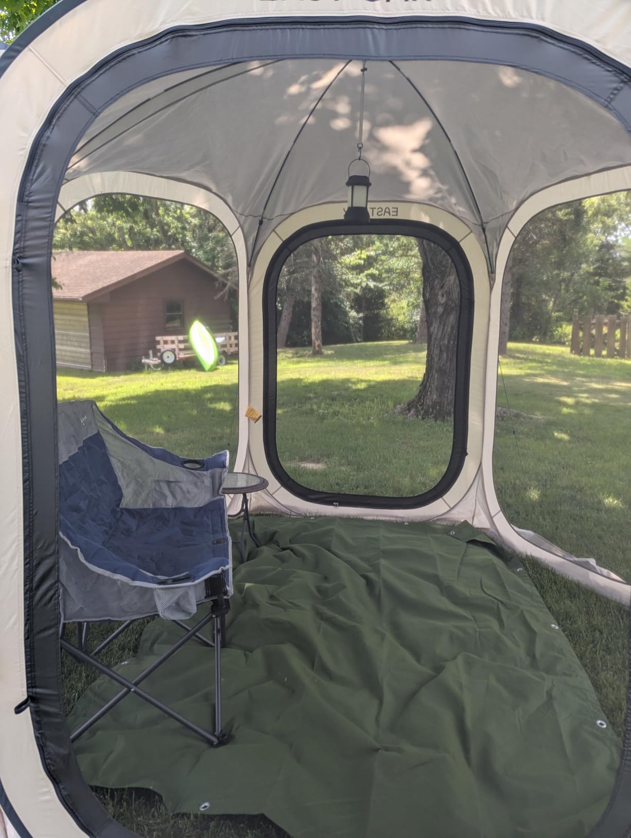 East Oak Pop up Screen Tent with Mosquito Netting, Portable Screen House Canopy Shelter, 10 x 10 FT Instant Screen Gazebo & UPF 50+ UV Protection for Patio, Backyard, Deck & Outdoor Activities, Beige customer photo 2