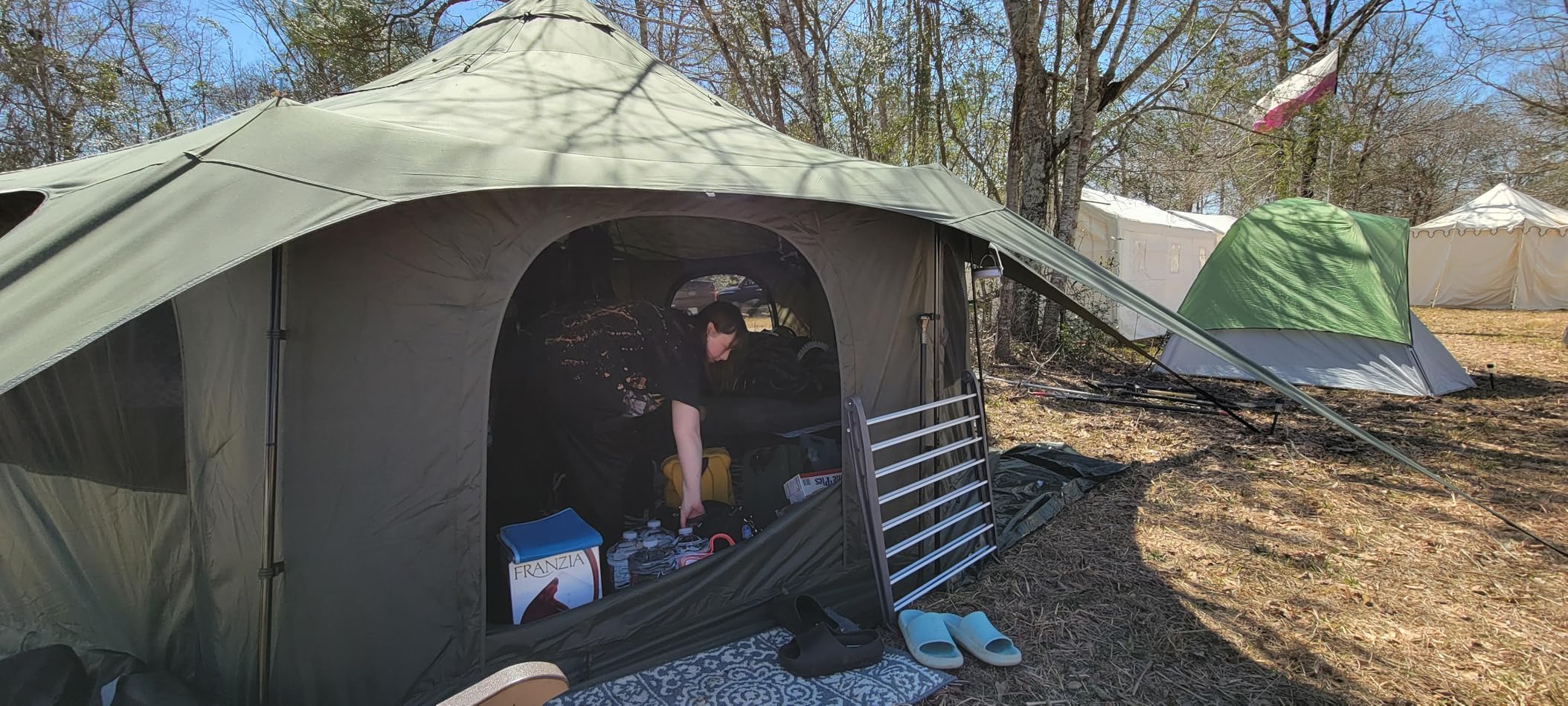 Cotton Canvas Tent Bell - Yurts Breathable and Windproof, Glamping for 6/8/10 Person Family Camping customer photo 1