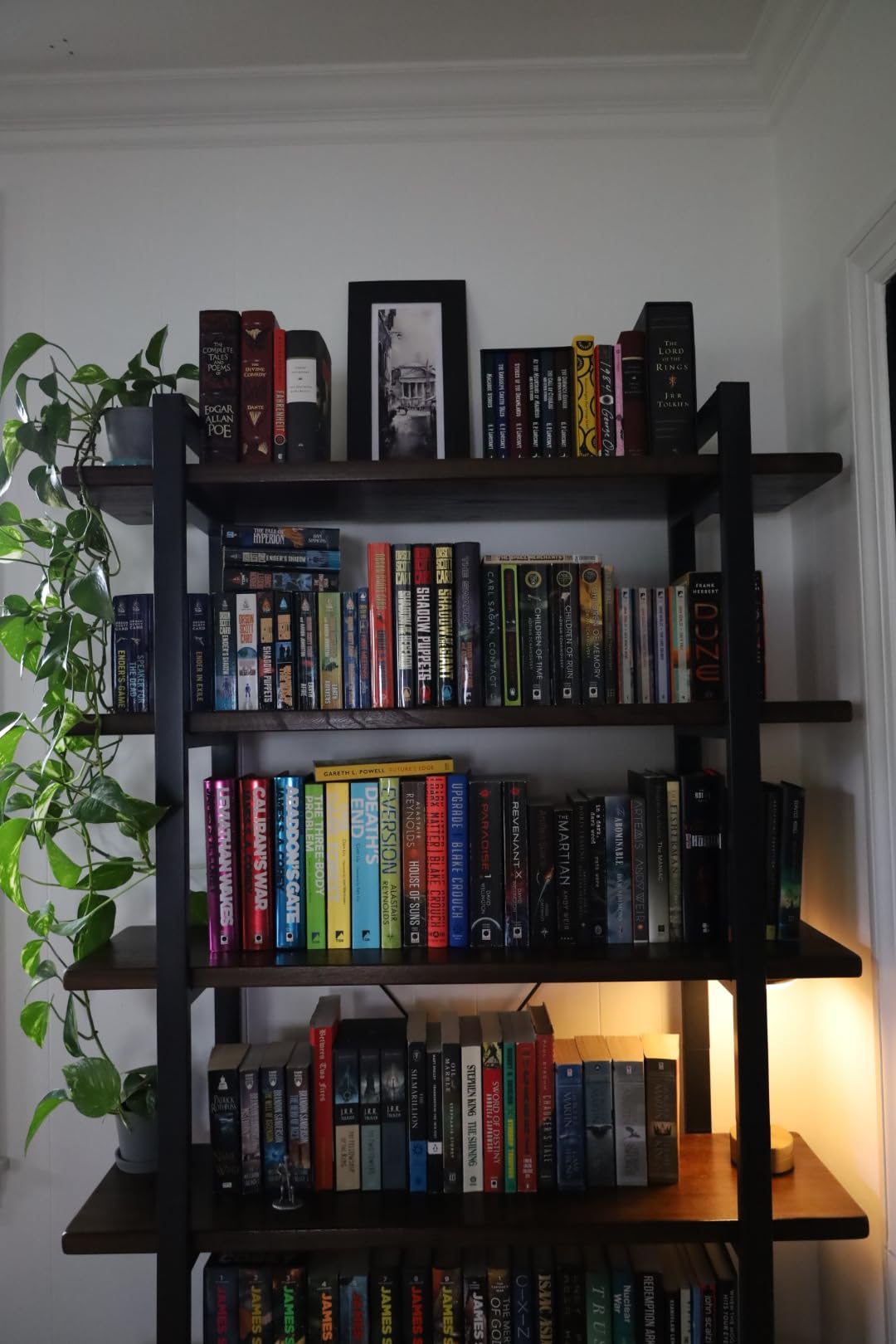 Solid Wood Bookcase and Book Shelves Wood and Metal Shelving Unit 6 Tier Bookshelf Modern Rustic Open Bookshelf Office,Distressed Brown (AY-02-6Tier) customer photo 2