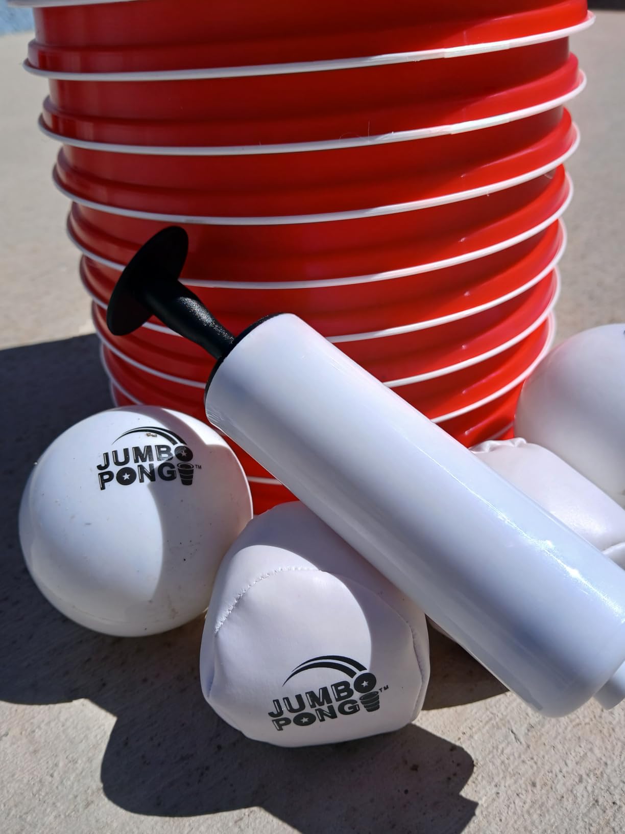Giant Yard Pong Outdoor Games - Durable Giant Cups with Indoor/Outdoor Ball and Pump Included customer photo 1