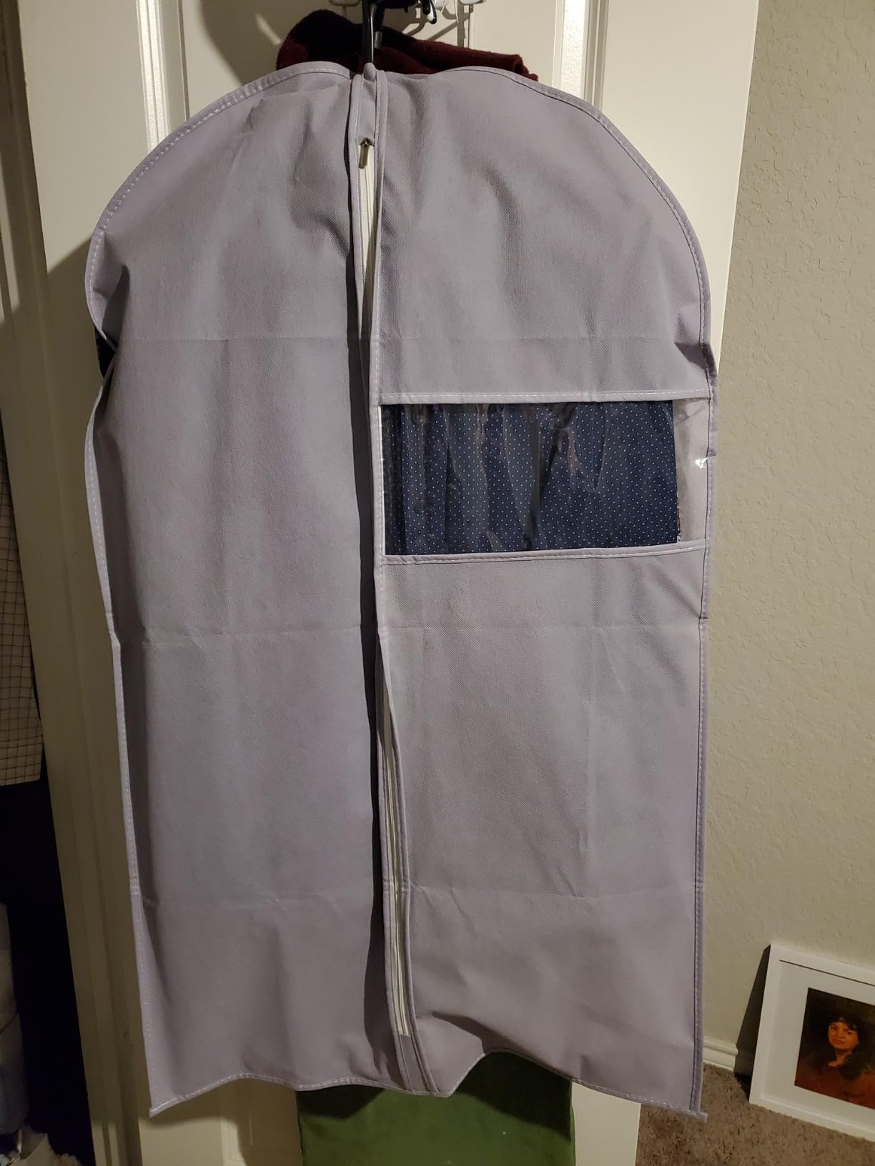 HWAJAN 6-Pack Garment Bags for Hanging Clothes Travel Suit Cover Bags for Closet Storage with Clear Window Non-Woven Fabric Protector customer photo 1