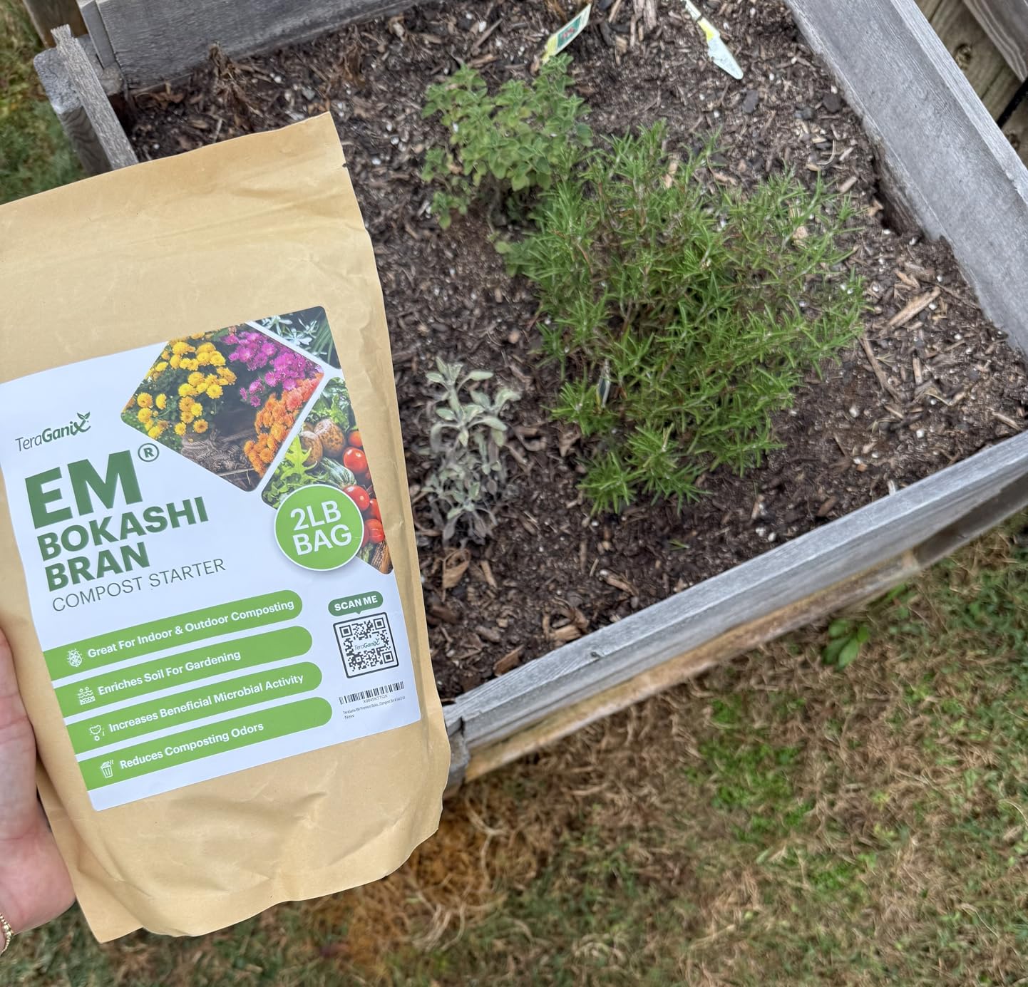 TeraGanix EM Premium Bokashi Bran, Compost Accelerator, Rice Bran Mix, Odor Eliminator, Formulated by Dr. Higa (Bokashi Inventor) customer photo 2