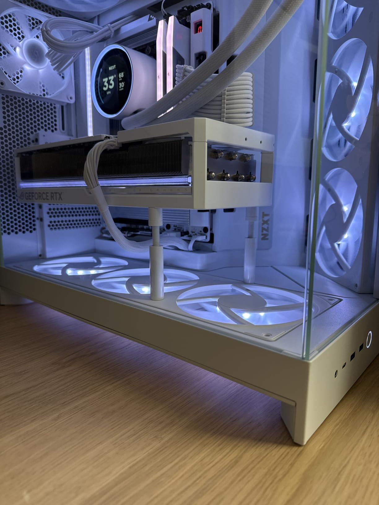 Graphics Card GPU Support Bracket, Adjustable Height GPU Sag Bracket with Magnet & Non-Slip Sheet, GPU Brace for Prevent Universal Graphics Card Sag, L customer photo 1