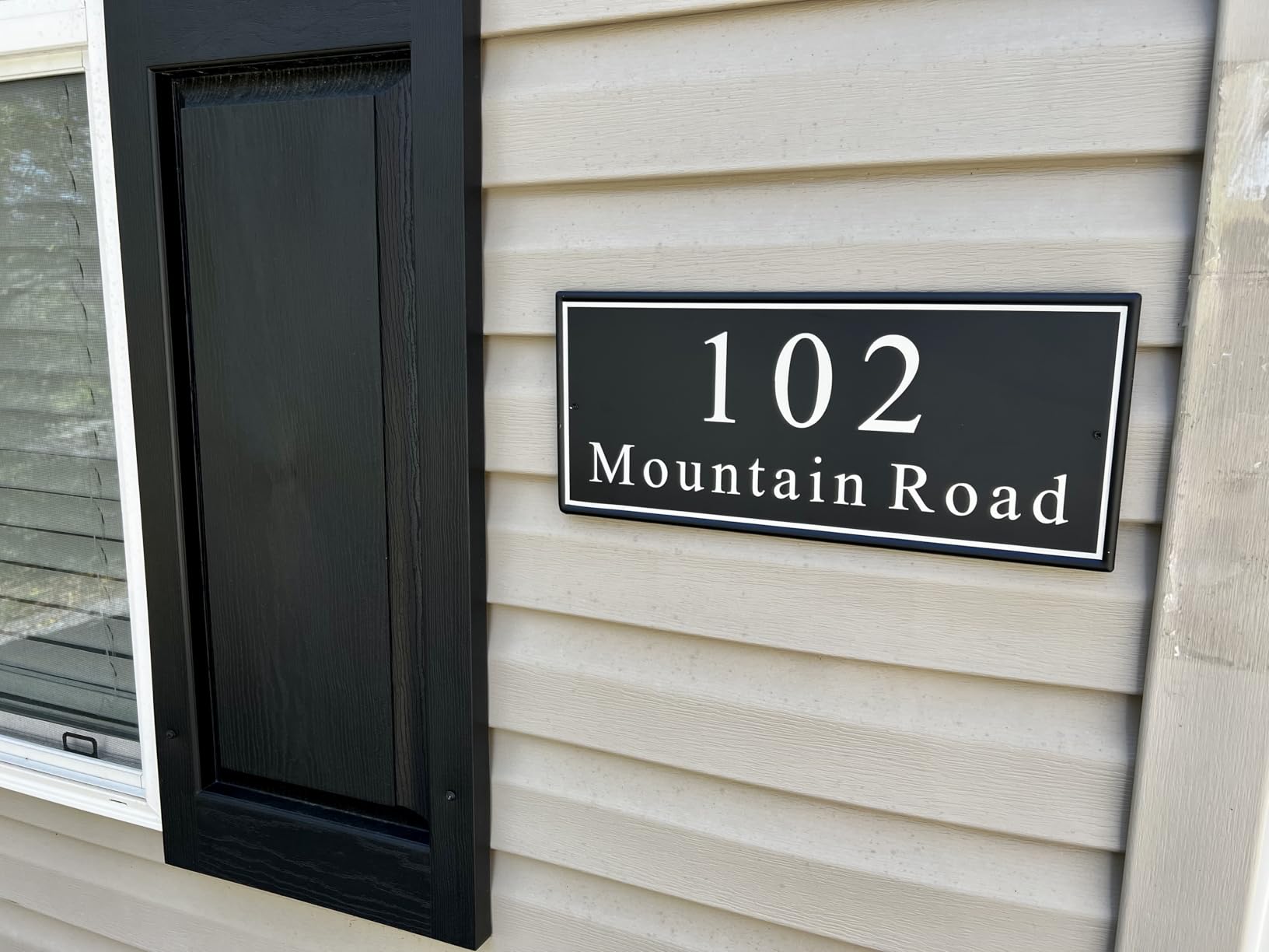 Personalized Reflective Address Plaque, Custom Aluminum House Number Sign with Two Screw, Address Sign for Outside Home, Street, House, 12.5