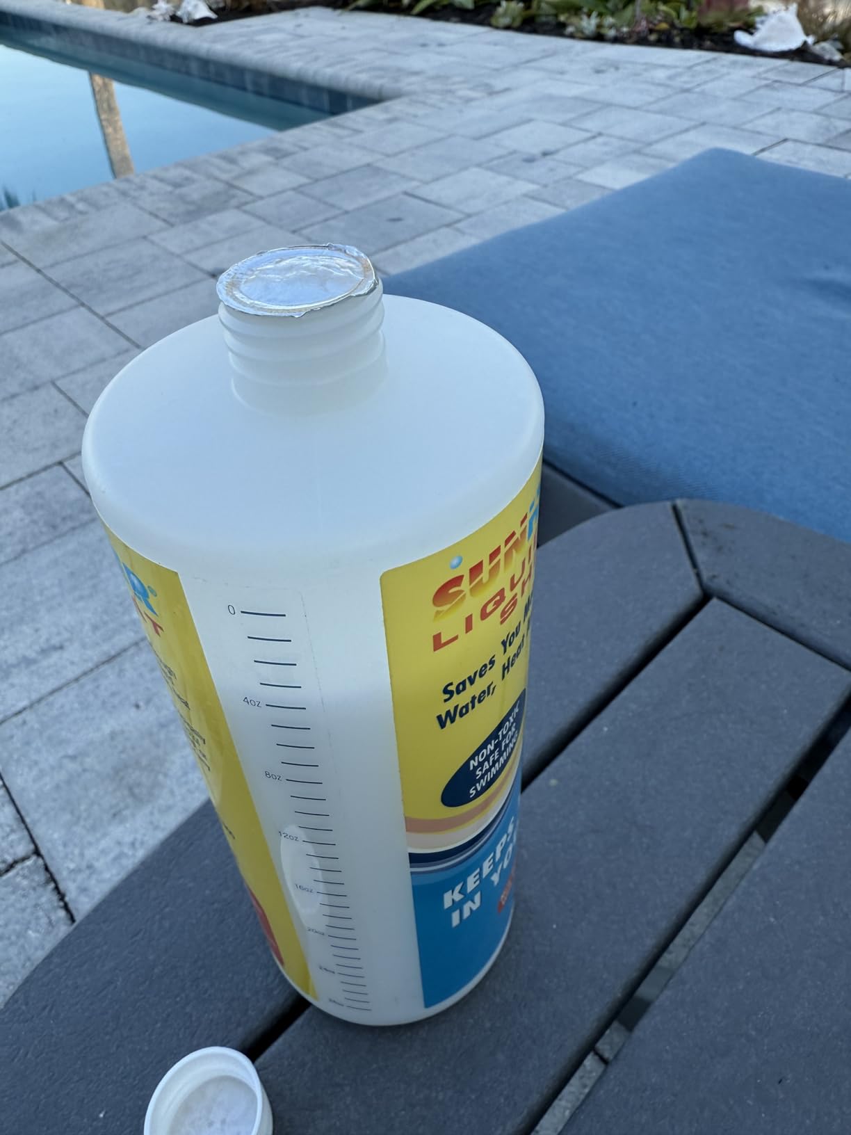 Sunheater Liquid Solar Blanket for Pools, Cover Free Liquid Heat Shield, Non-Toxic and Safe for Swimmers, Reduces Heat Loss, Chemical Loss and Water Evaporation, New and Improved Formula, 32 oz Bottle customer photo 1