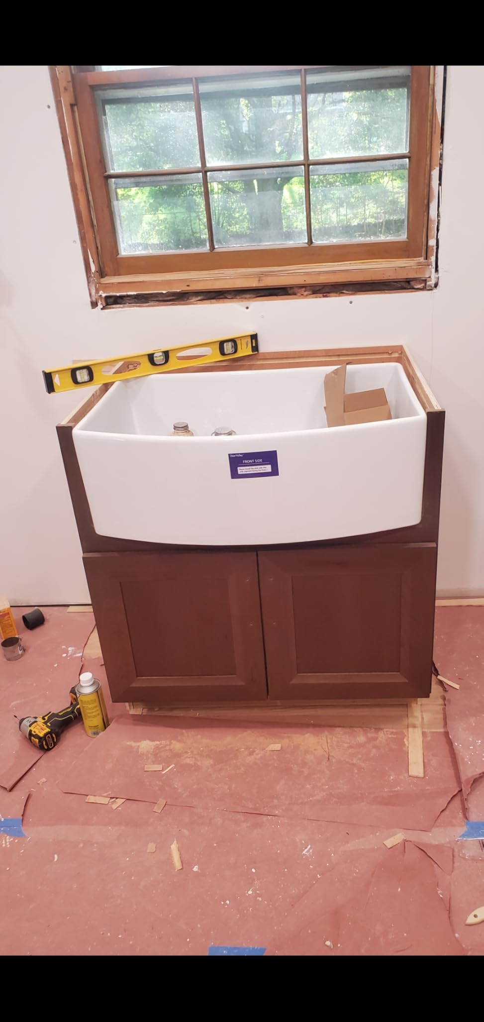 DeerValley Farmhouse Kitchen Sink 33 inch, White Fireclay Apron Front Farm Sinks, Single Bowl Deep Drop In Undermount Sink with Grid and Basket Strainer, Easy to Clean customer photo 1