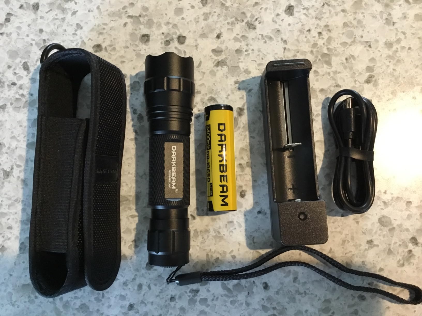 DARKBEAM Red Light Flashlight Tactical - USB Rechargeable Zoom Flood/Spot Light, Portable LED Handheld Redlight for Night Hunting, Observation, Fishing, Astronomy, Aviation, Rescue, Stargazin customer photo 1