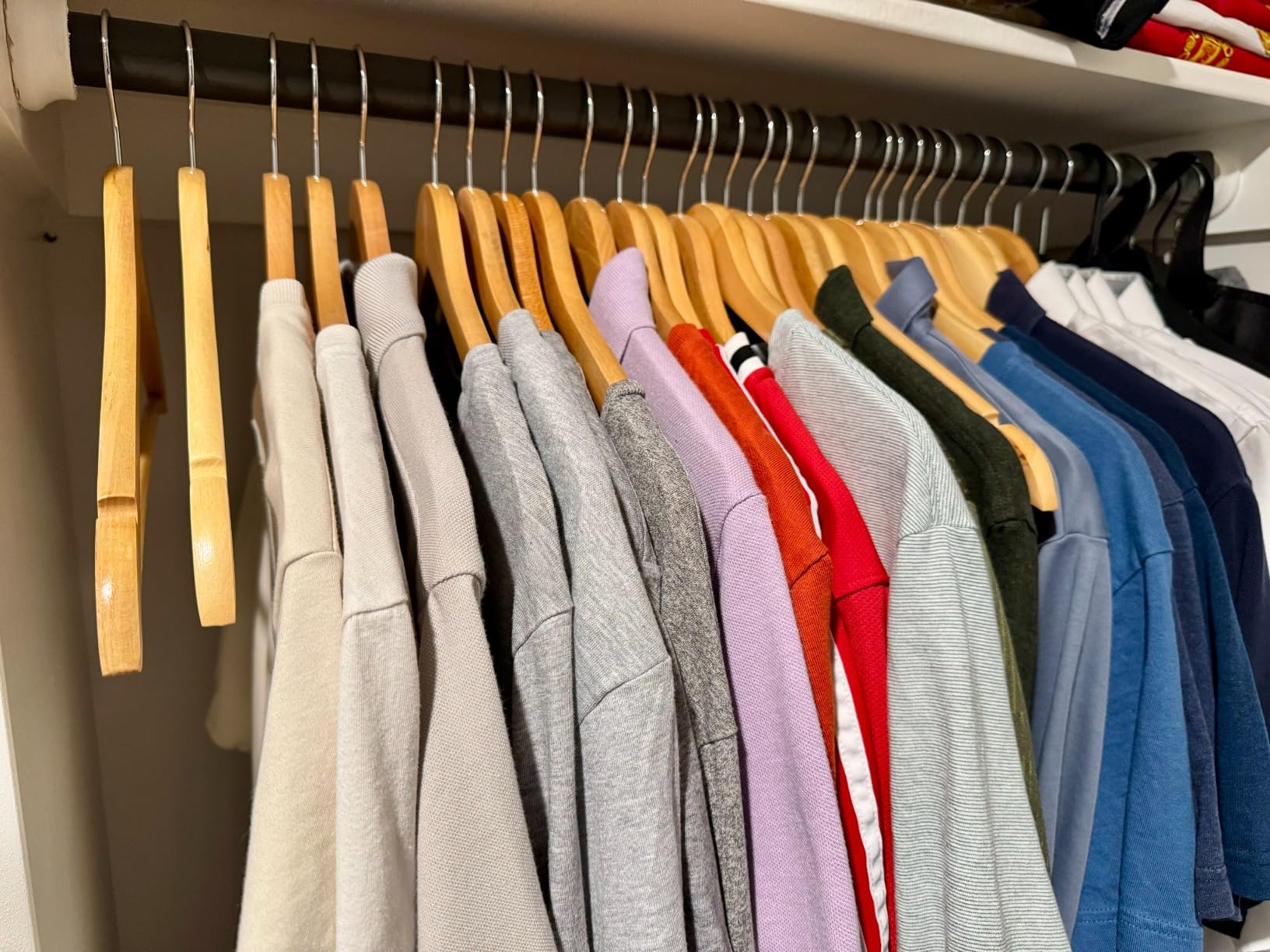 StorageWorks Wooden Hangers 20 Pack, Wood Coat Hangers for Closet, Heavy Duty Clothes Hangers for Suits, Shirts, Pants, Jackets, Natural Wood Color customer photo 2