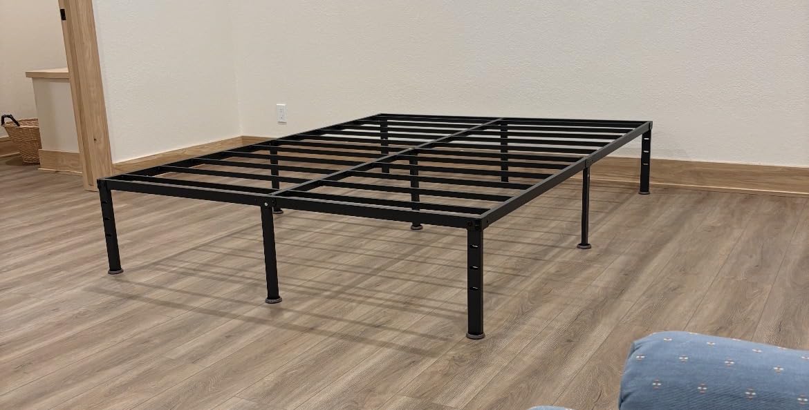 Hafenpo 14 Inch Queen Bed Frame - Sturdy Metal Platform Queen Size, No Box Spring Needed, Heavy Duty, Easy Assembly, Strong Bearing Capacity, Under Bed Storage, Black customer photo 2