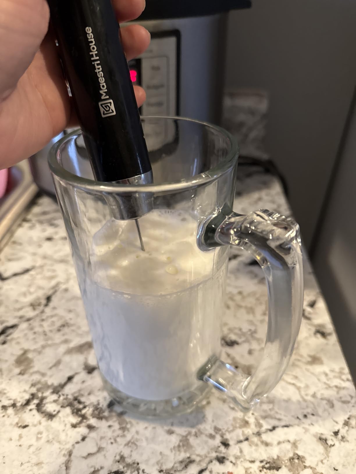 Maestri House Rechargeable Milk Frother with Stand, LunaFro Handheld Electric Foam Maker Waterproof Detachable Stainless Steel Whisk Drink Mixer Foamer for Lattes, Cappuccino customer photo 2