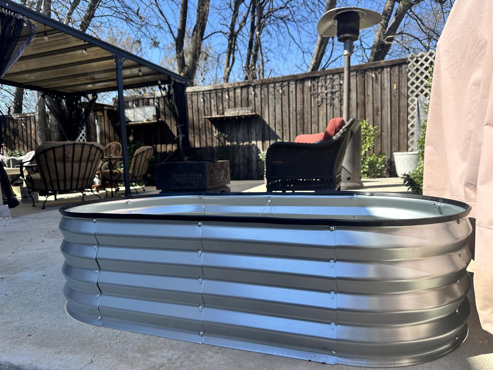 Plant & Plot Galvanized Raised Garden Beds Outdoor // 4x2x1 ft Planter Raised Bed for Gardening, Vegetables, Flowers // Large Metal Garden Box (Silver) // Patented Tool-Free Design customer photo 1