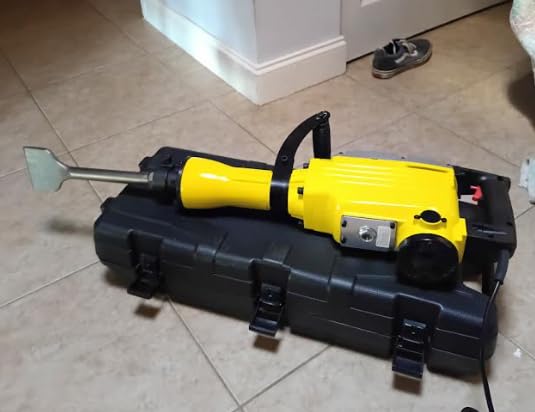 VEVOR Demolition Jack Hammer, MAX 2200W Electric Jackhammer Heavy Duty, 1400 BPM Concrete Breaker 4pcs Chisels Bit Chipping W/Case, Gloves customer photo 2
