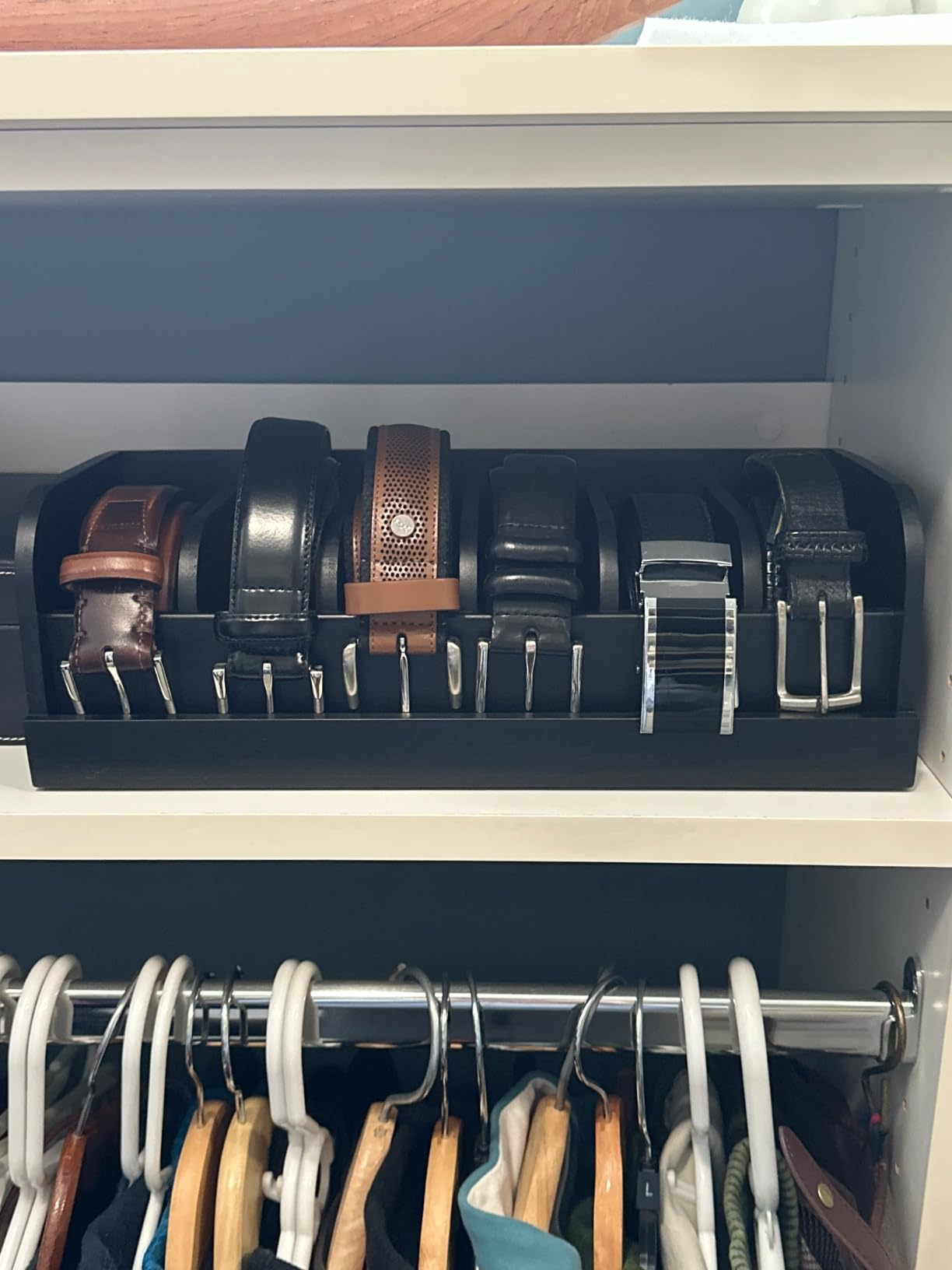 MinBoo Bamboo Belt Organizer Box,6 Grids Belt Rack for Closet and Drawer, Belt Storage Organizer and Displayer for Men Women customer photo 1