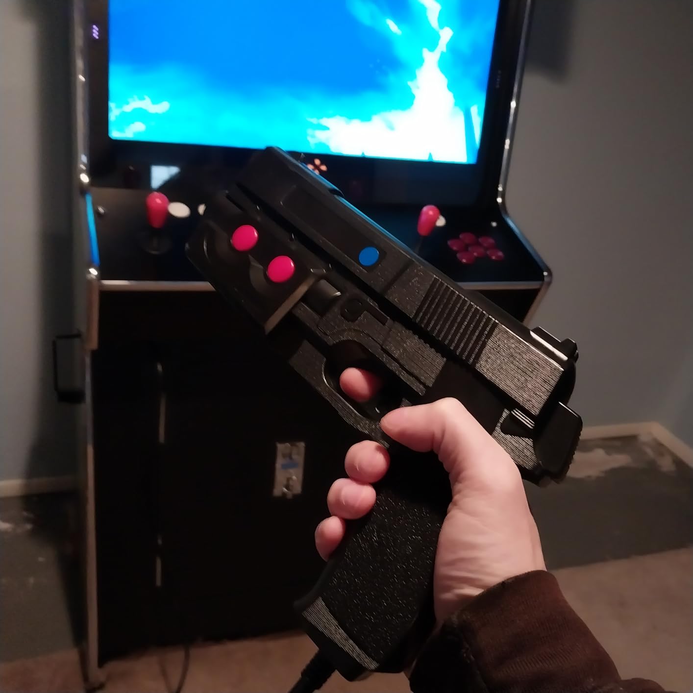 Full Size Commercial Grade Upright Standup Arcade Machine 2 Player 4500 Games 32 inch Screen Black with 2 Shooting Guns customer photo 2