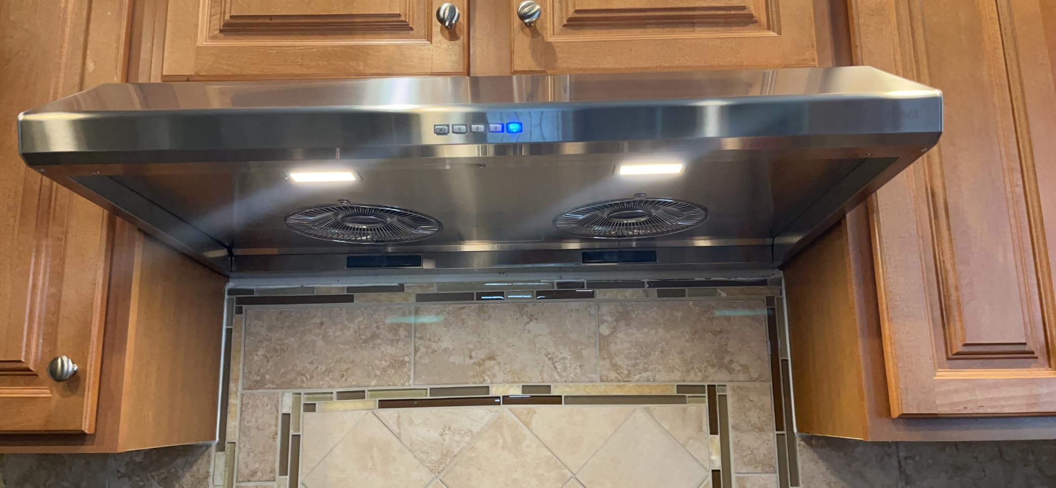 Zephyr AK2536C Hurricane 290-695 CFM 36 Inch Wide Under Cabinet Range Hood with LumiLight LED Lighting - Stainless Steel customer photo 2
