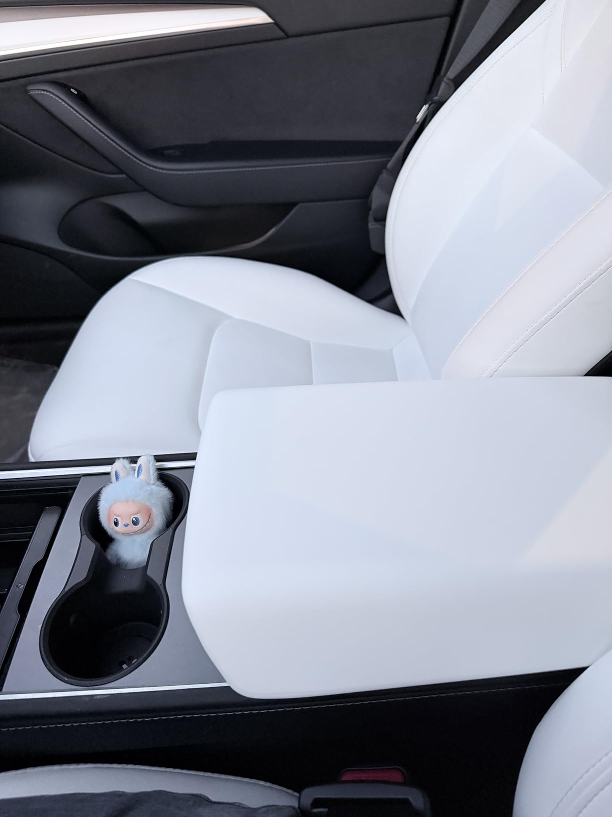 Spigen Center Console Armrest Cover for Tesla Model Y (2020-2024) & Model 3 (2017-2023) - Black customer photo 1