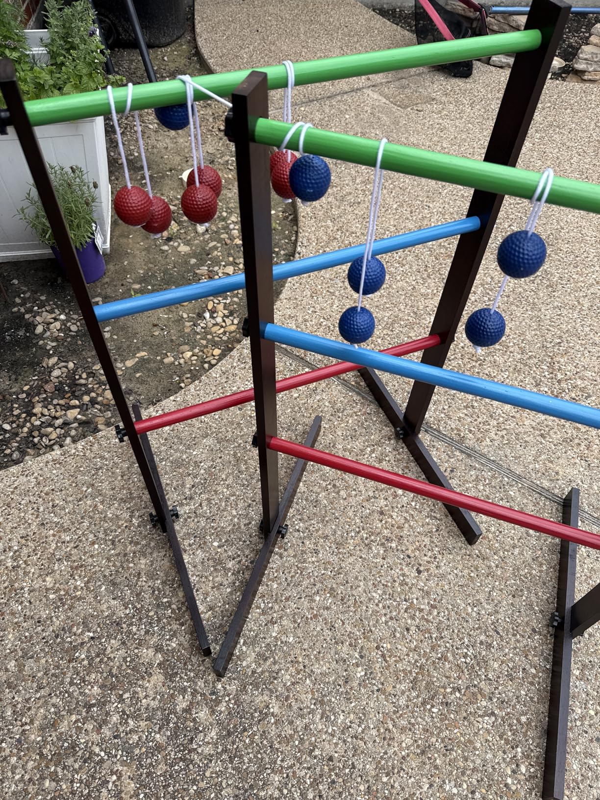 Ladder Ball Game Set - Premium Rubber Wooden Golf Lawn Sport with 6 Bolo Balls and Carrying Case, Perfect Outdoor Yard Games for Teens, Adults and Families customer photo 2