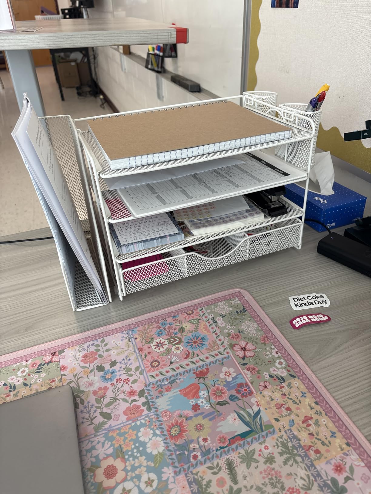 gianotter Desk Organizers and Accessories with File Holder, 4-Tier Desk Accessories & Workspace Organizers with Drawer and 2 Pen Holder, Paper Organizer for Office Supplies (Rose Gold) customer photo 1