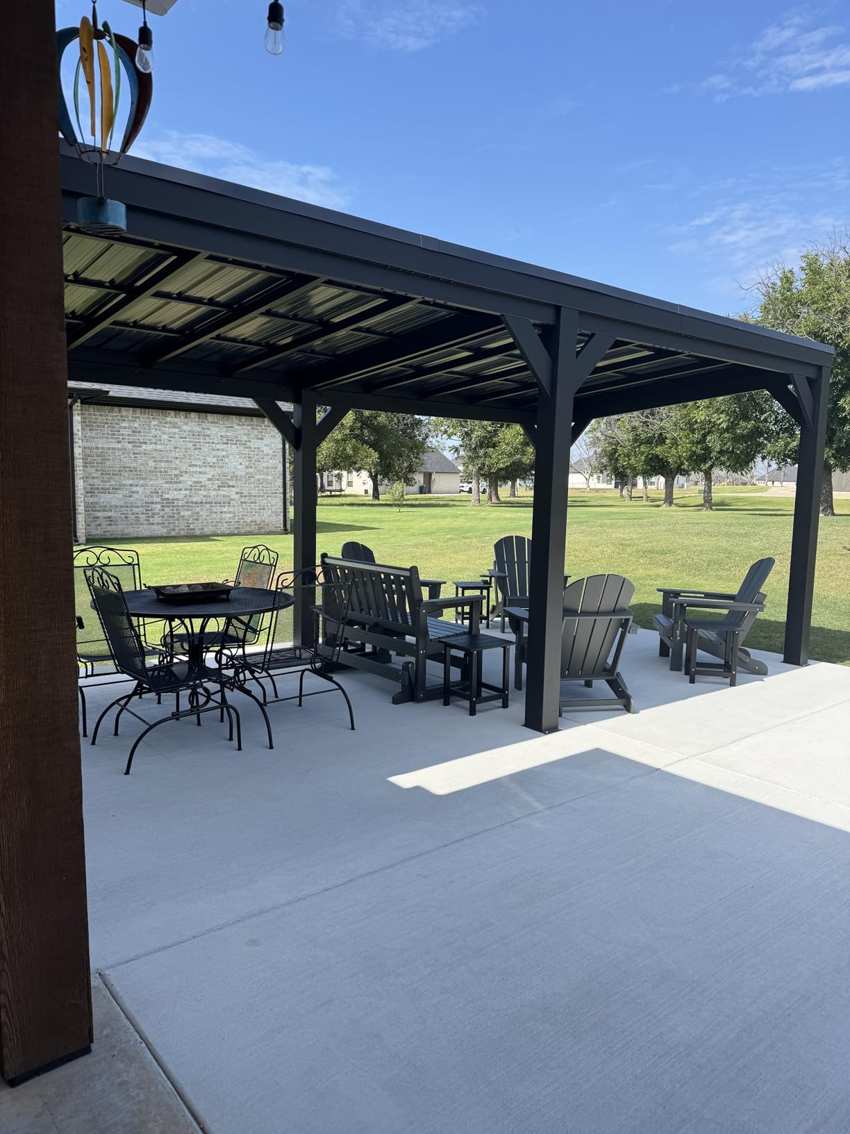 Backyard Discovery Stonebridge 12' x 9.5' Galvanized Steel Outdoor Gazebo Pavilion with Hardtop Slope Roof, Snow Load Support, Wind Resistance, PowerPort, Shade for Garden, Patio, Deck, Entertaining customer photo 1