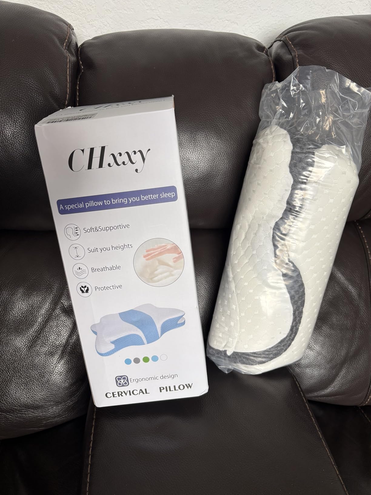 Memory Foam Pillows, Cervical Pillow for Neck and Shoulder Pain Relief, Ergonomic Contour Bed Pillow, Soft for Side Sleep Stomach Sleeping and Back Sleeper customer photo 2