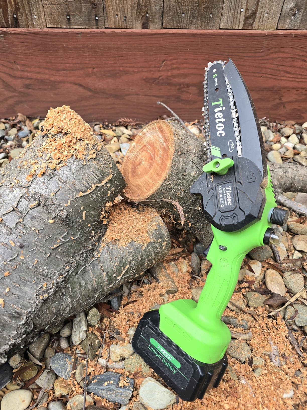 Tietoc Chainsaw 6 Inch Mini Electric Chainsaw Cordless Battery Powered, Hand Held Saw for Wood/Trees Trimming customer photo 2
