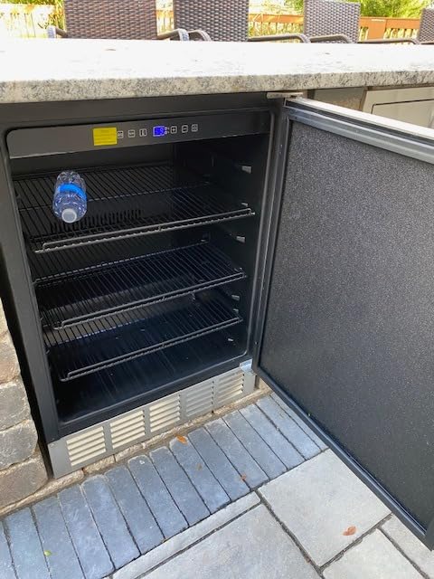 24 Inch Outdoor Beverage Fridge, Weather Proof Stainless Steel Beverage Cooler Under Counter Beer Fridge, Indoor/Outdoor Beverage Refrigerator for 190 Cans, Built-in/Freestanding (Foam Door) customer photo 2