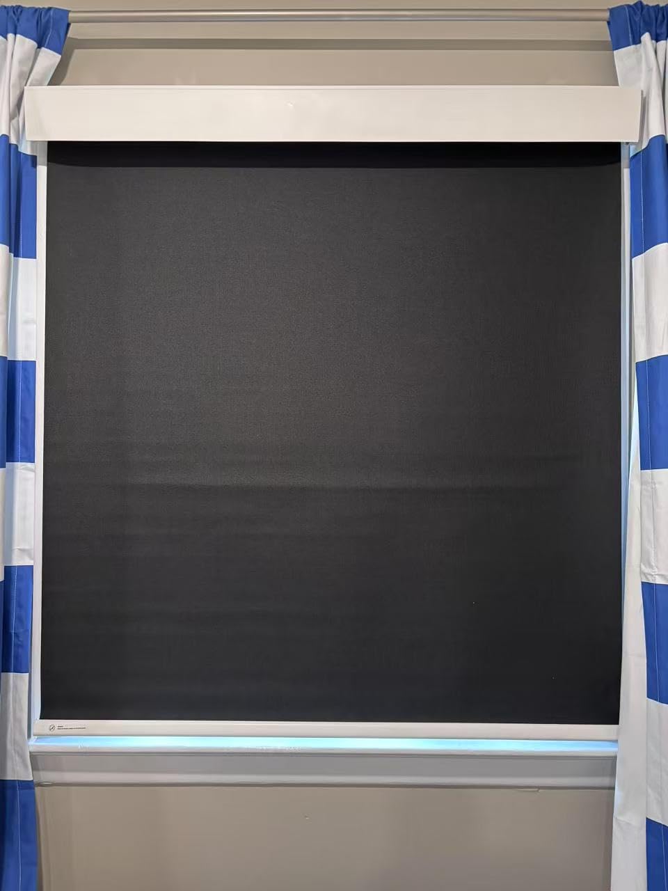 Motorized Blackout Blinds - Automatic Cordless Roller Shades with Remote Control (Black, 35 x 72) customer photo 1