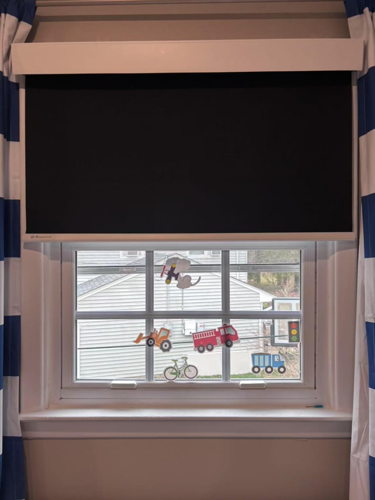 Motorized Blackout Blinds - Automatic Cordless Roller Shades with Remote Control (Black, 35 x 72) customer photo 2
