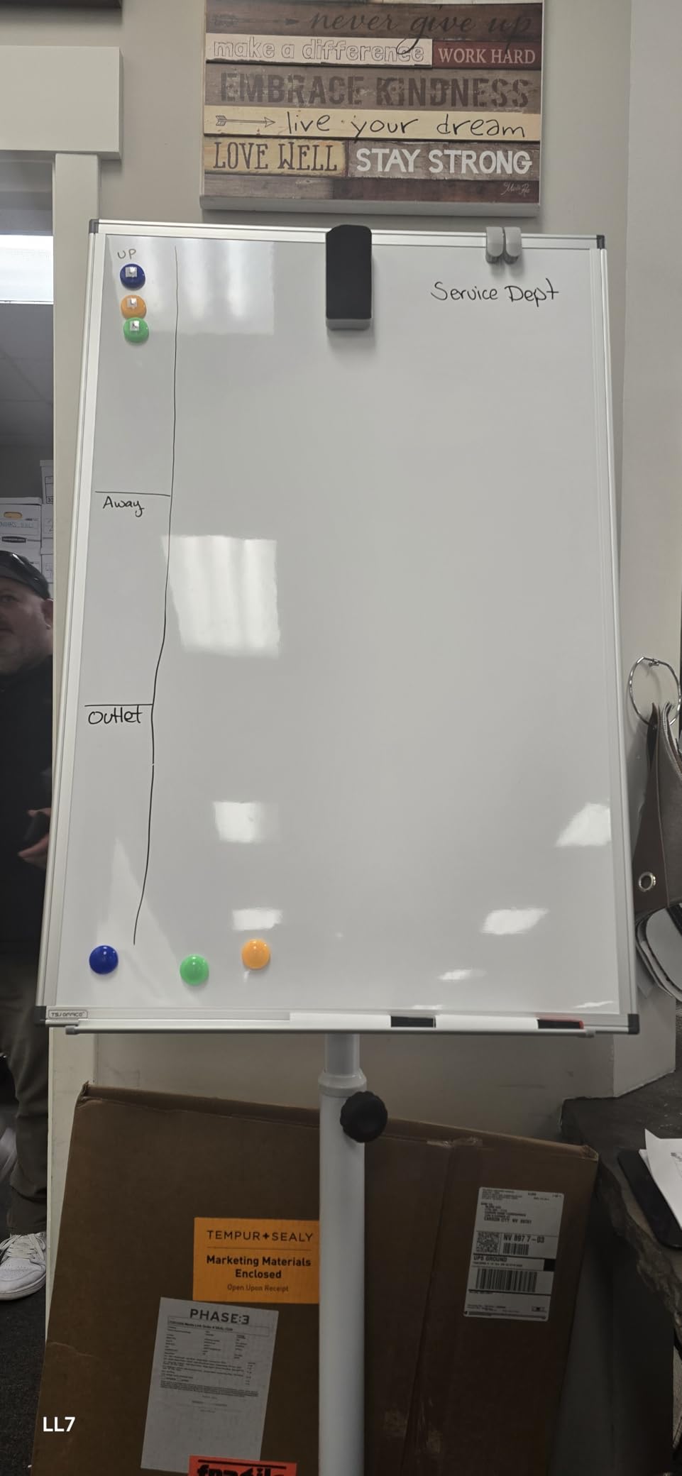 TSJ OFFICE Mobile Whiteboard Standing - 36 X 24 Inches Magnetic Rolling White Board, Height Adjustable Dry Erase Board on Wheels with Flip Chart Hooks, Black customer photo 1