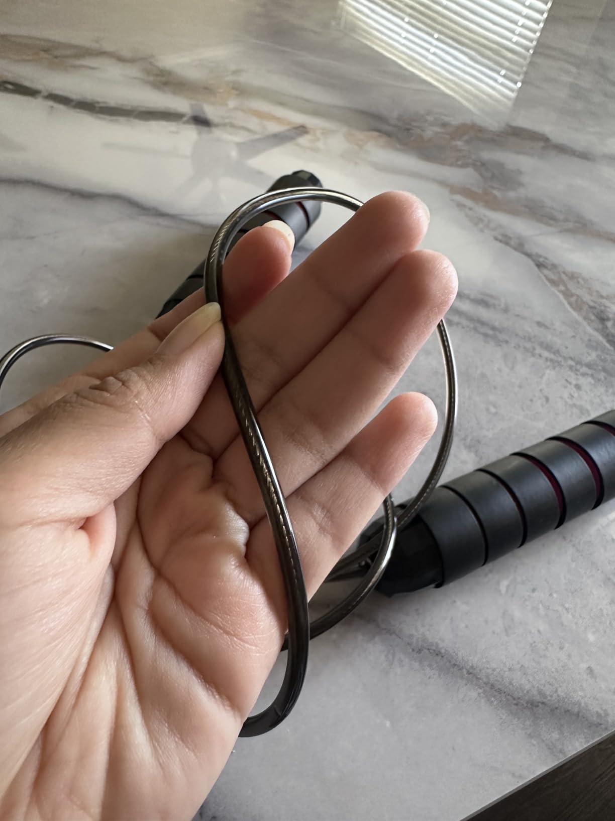 BOOMIBOO Jump Rope, Adjustable Jump Ropes, Skipping Rope Tangle-Free Rapid Speed with Ball Bearings for Women Men Kids customer photo 2