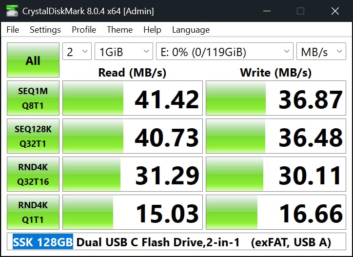 SSK 128GB USB C Flash Thumb Drive up to 550MB/s Dual USB C+A Memory Stick customer photo 1