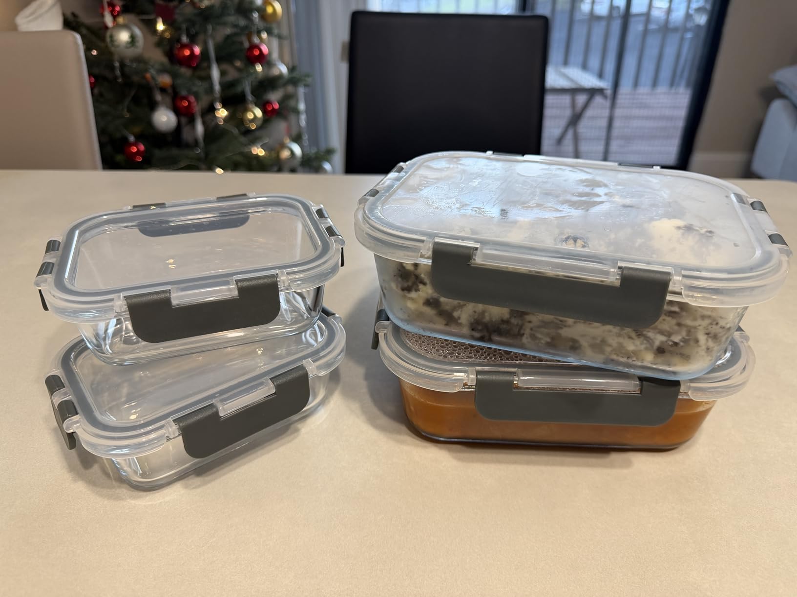 VERONES 10 Pack Glass Meal Prep Containers, Airtight Glass Lunch Containers, Stackable Glass Food Storage Containers Set with Lids,Exclusive of BPA,for Microwave, Oven, Freezer & Dishwasher,Grey customer photo 2