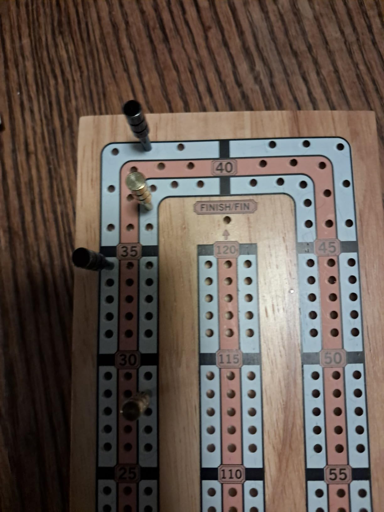 Vamslove Magnetic Cribbage Board 15'' Wooden Folding 3 Track Game Set, w/Instruction, Storage Slots for 2 Playing Cards/Pegs customer photo 2
