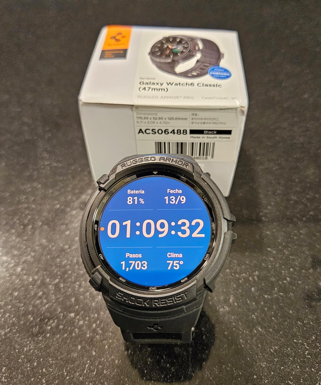 Spigen Rugged Armor Pro Designed for Samsung Galaxy Watch 6 Classic 47mm Case with Band Protective TPU Cover with Strap customer photo 2