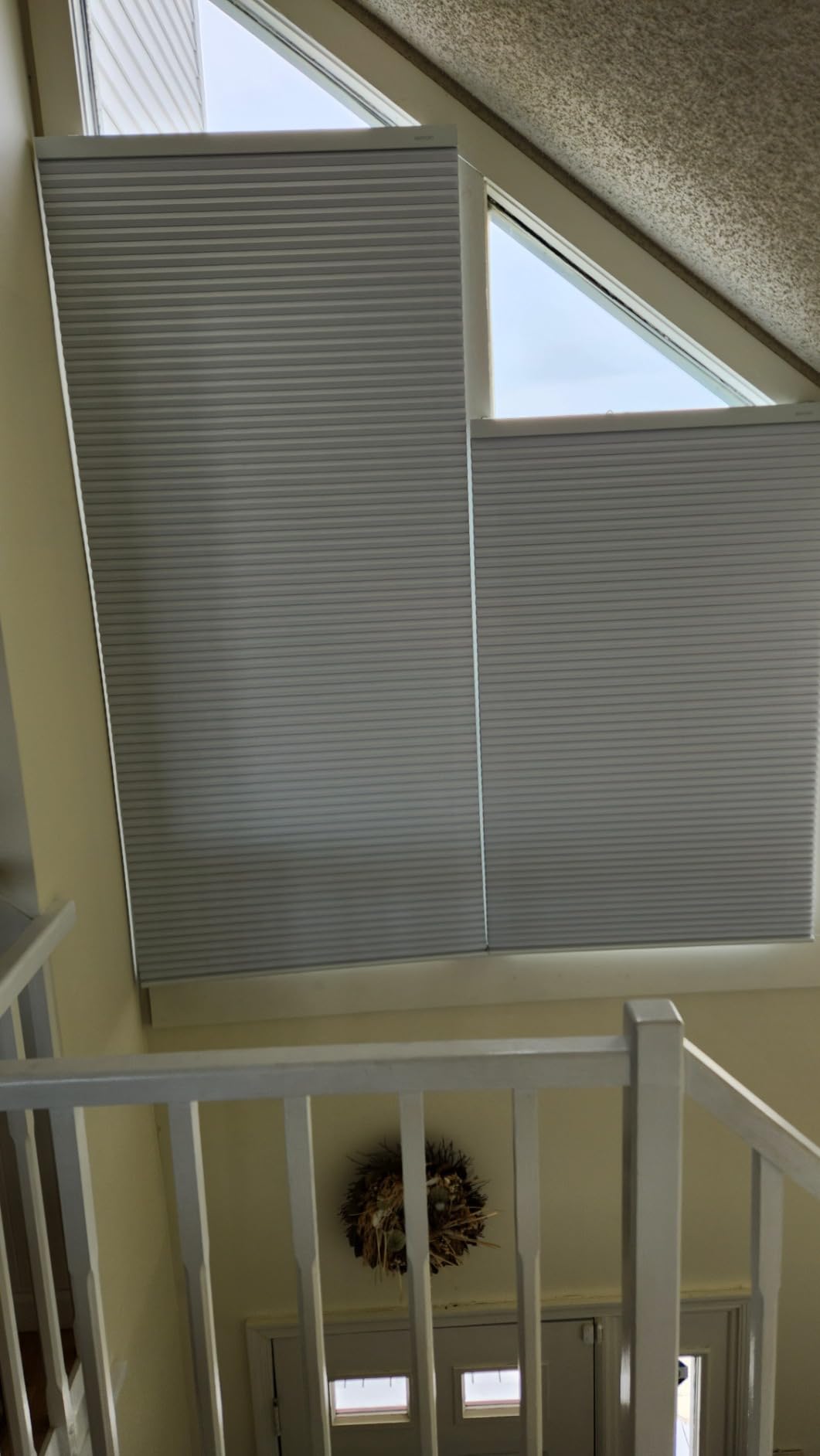 Motorized Cellular Shades,100% Blackout Honeycomb Blinds Compatible with Apple Homekit/Alexa/Google Home/Remote Control,Smart Cordless Thermal Insulated Blinds(Blackout Vintage White) customer photo 1