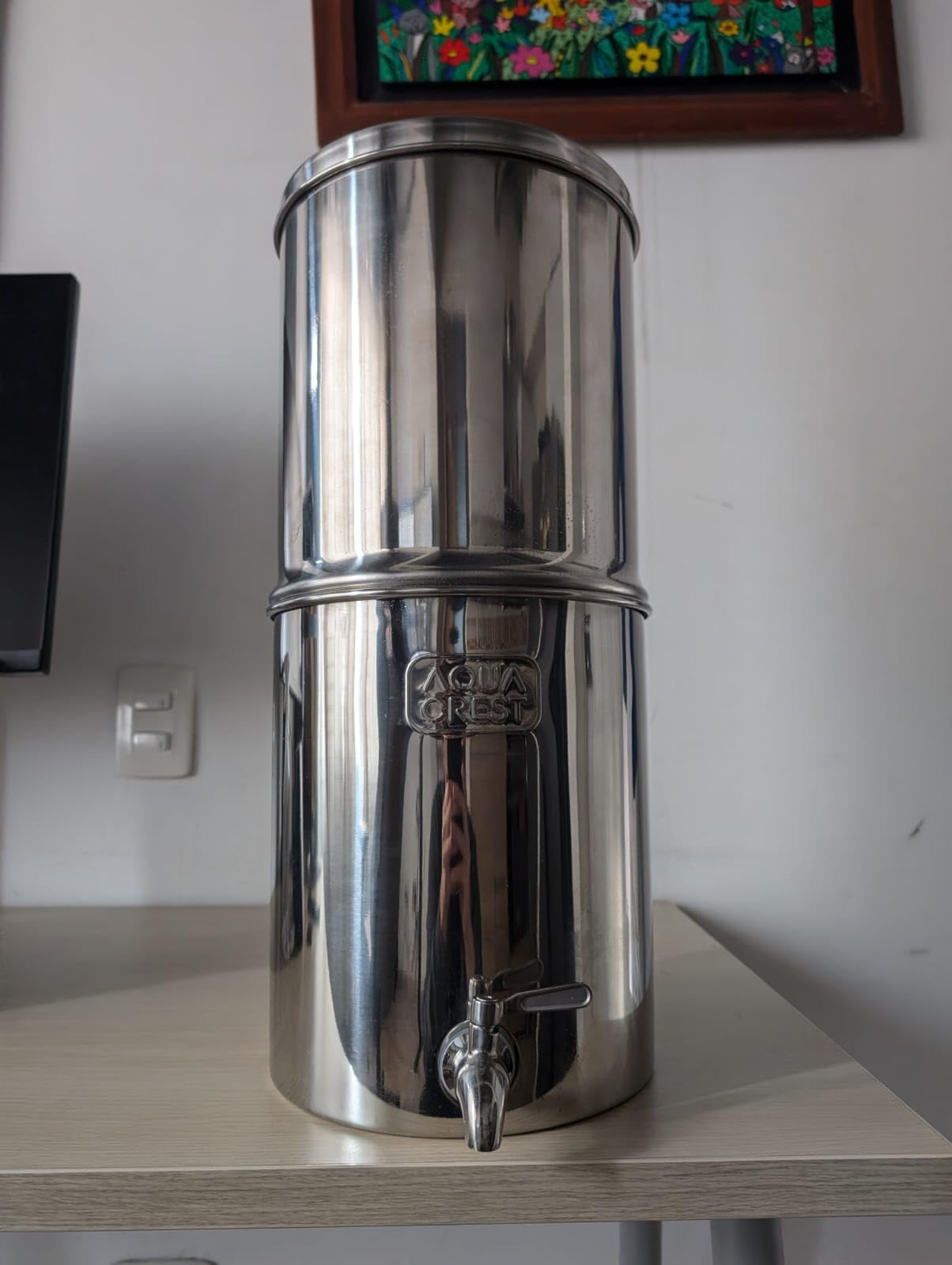 AQUA CREST Gravity Water Filter System, 304 Stainless Steel Countertop System with 4 Filters and Anti-Slip Stand, Reduce Fluoride and Chlorine, 2.25G, for Home, Camping, RVing, Off-Grid, Emergencies customer photo 1