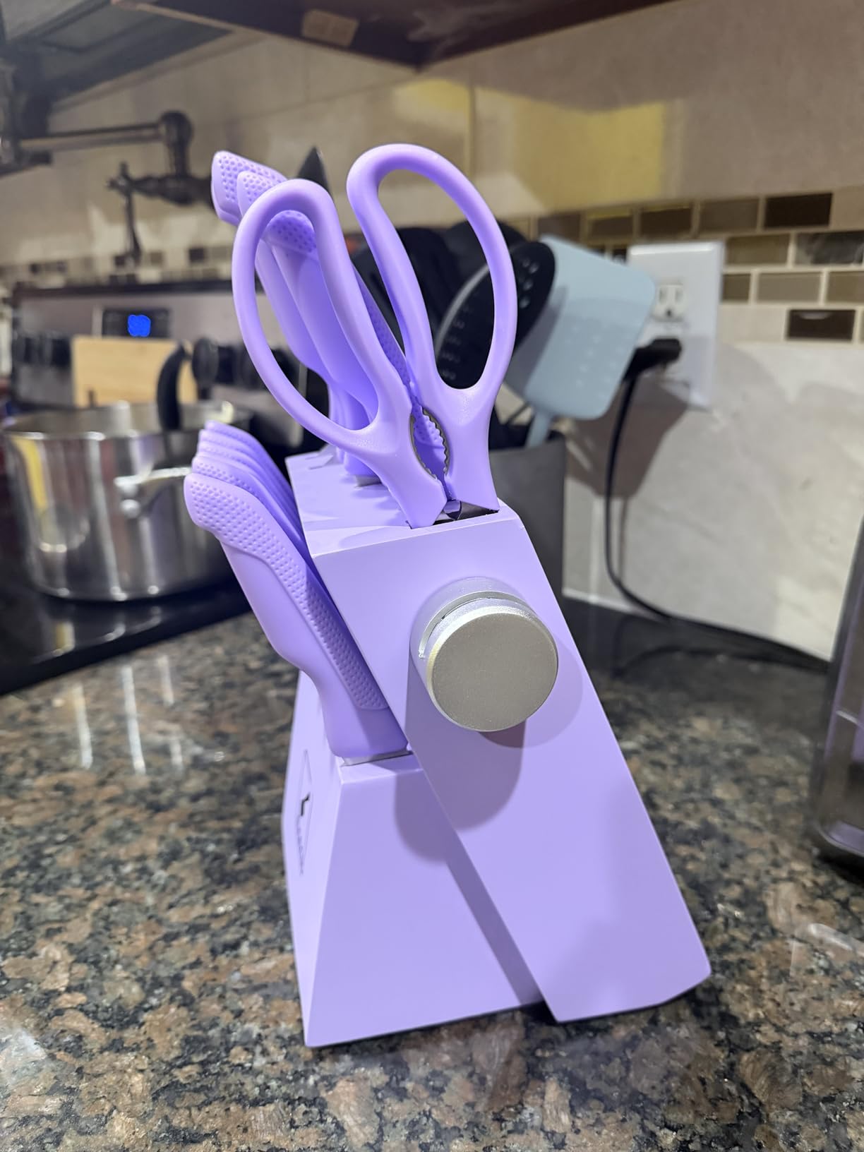 Knife Sets for Kitchen with Block imarku G14 Japanese Knife Set Stainless Steel Kitchen 14pcs, Built-in Sharpener, Sharp Knives with Non-slip Ergonomic Handle - Dishwasher Safe, Home Essential Gifts customer photo 1