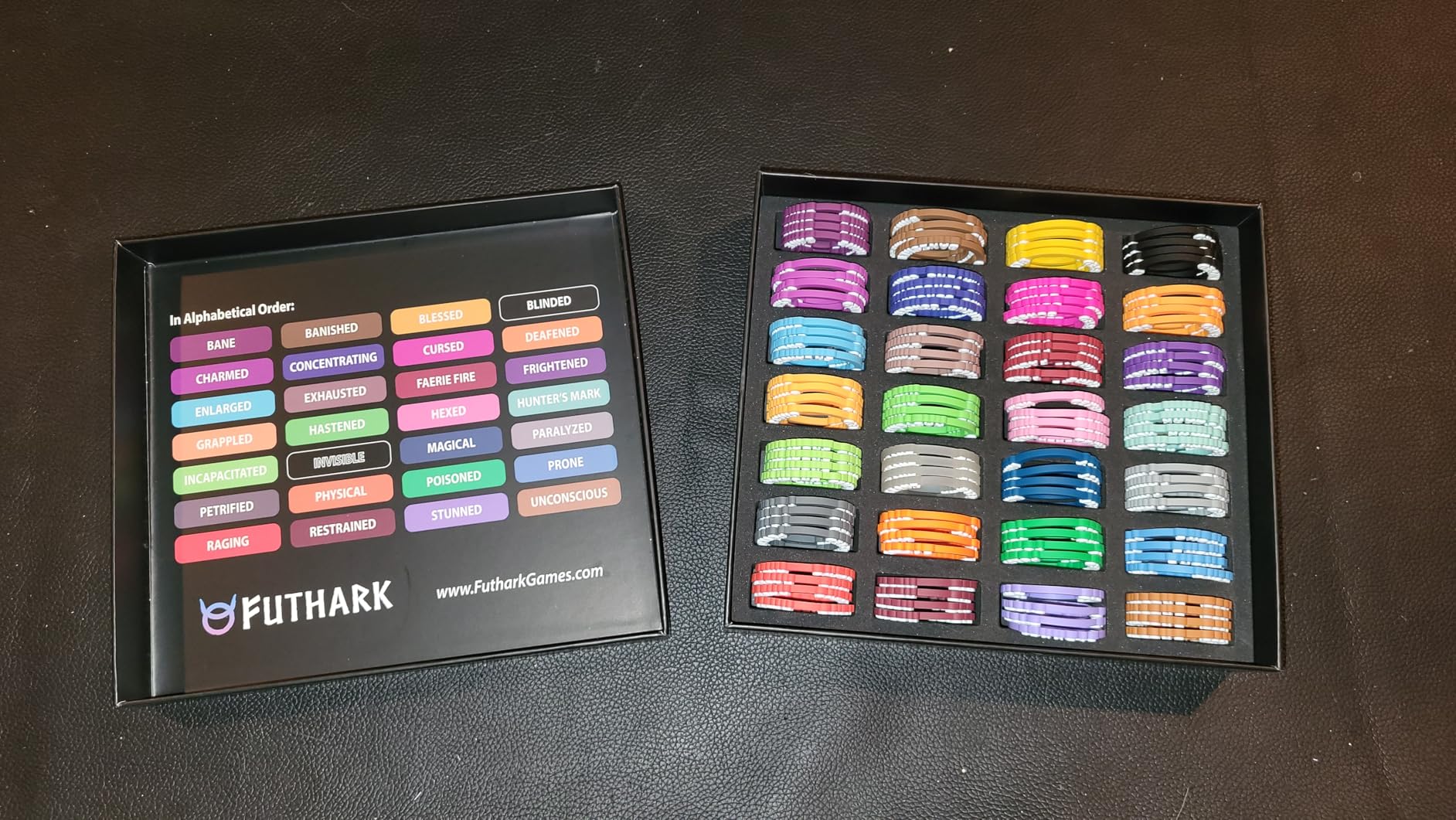 Futhark DND Condition Rings Set: 112 Vibrant DND Condition Markers to Eliminate Confusion - Great DND Gift in Exceptional Storage Box - RPG Accessories for Unforgettable Dungeons and Dragons Nights customer photo 1