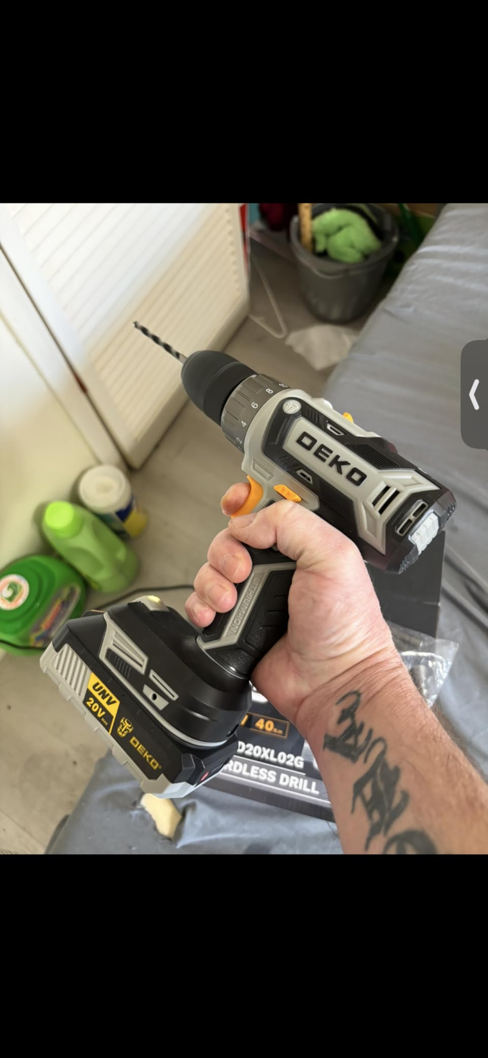 Power Drill Cordless: DEKOPRO Cordless Drill 20V Electric Power Drills Set Tool Drills Cord-less Set with Battery and Charger customer photo 1