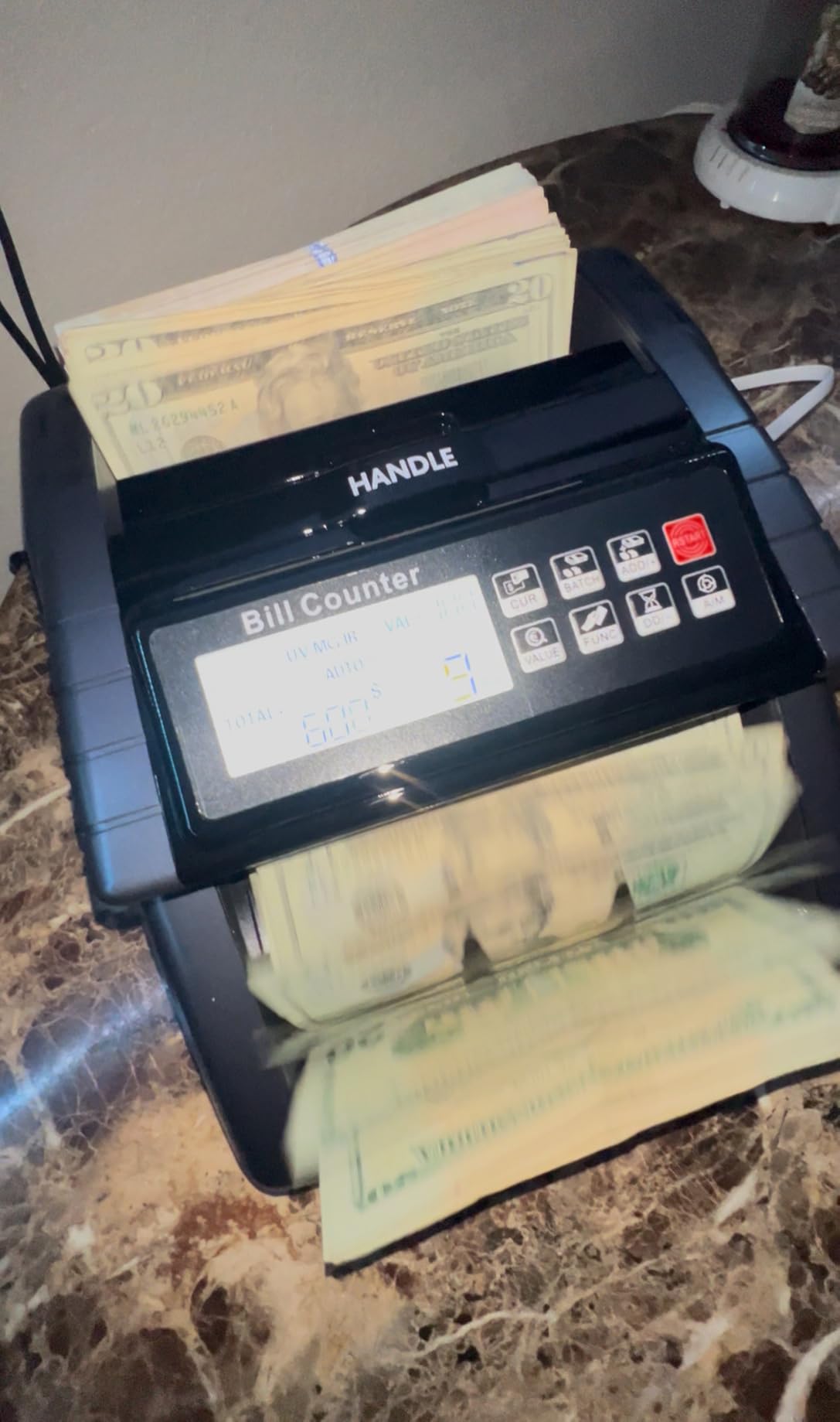 AL1000 Money Counter Machine with Value Counting, Support Dollar and Euro, UV, MG, MT, IR, DD Counterfeit Detection, Cash Counter with LCD Display, Batch and Add, 1,000 Notes/Min customer photo 2