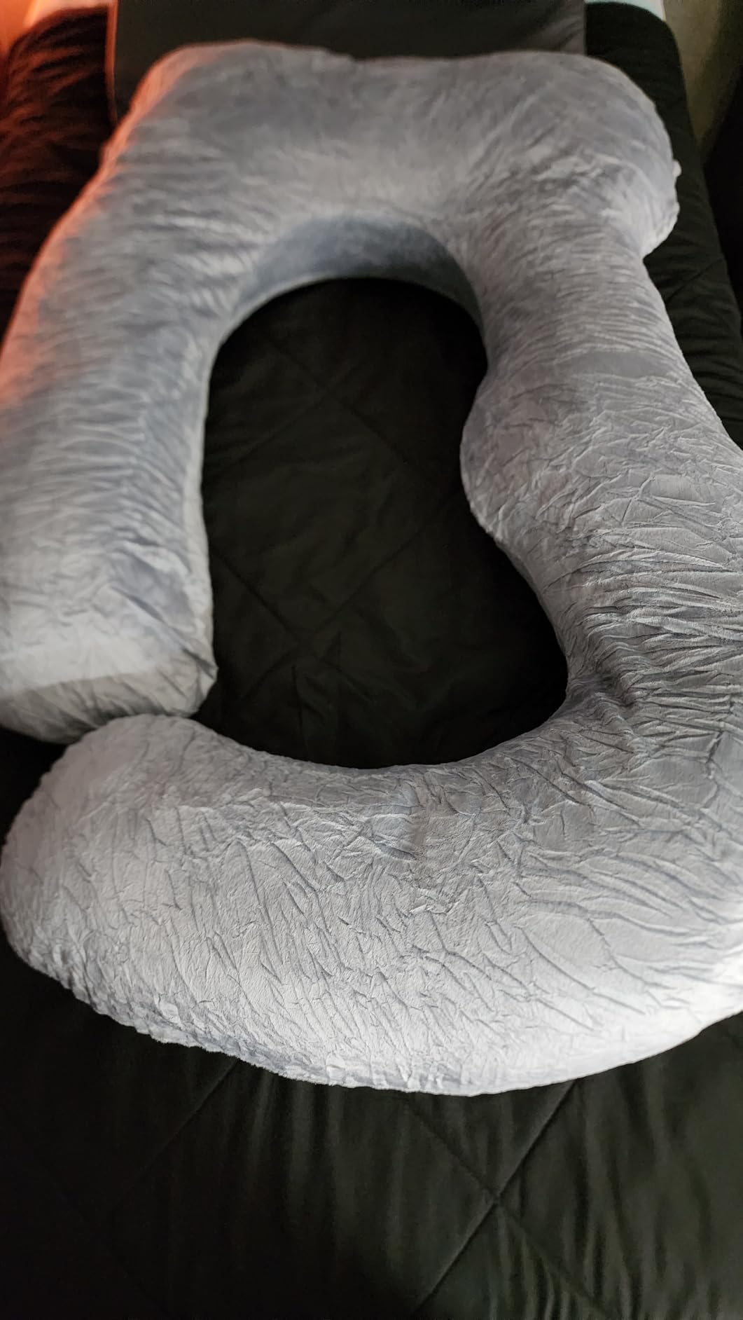 MOON PARK Pregnancy Pillows for Sleeping - 57 Inch U Shaped Full Body Maternity Pillow with Removable Cover - Support for Back, Legs, Belly, Hips - Pregnancy Pillow for Women - Grey customer photo 1