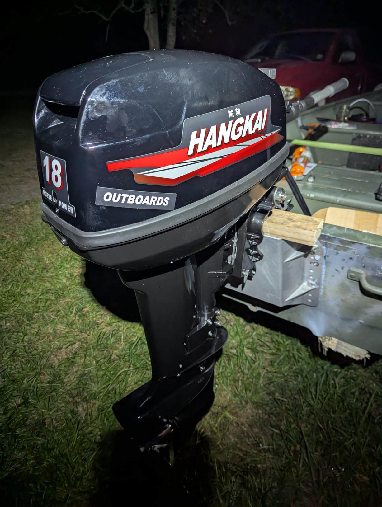 2 Stroke 18HP Heavy Duty Outboard Motor, Short Shaft Inflatable Boat Motor 246CC Outboard Boat Motors Electric Outboard Engine Fishing Sailing Boat CDI Ignition Water Cooling System customer photo 1